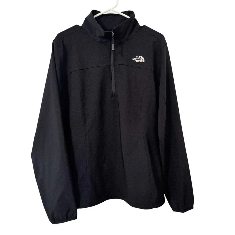 The North Face‎ Black Jacket 1/4 Zip Mid Weight Coat Mens Size XL
